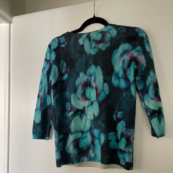 TALBOTS beautiful blue, aqua and purple cashmere sweater. Size small/petite. - Picture 2 of 3